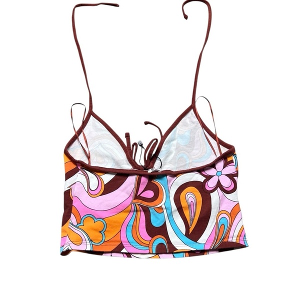 Garage Kelly Halter Keyhole Top Floral Groovy Y2K Size PS - Picture 4 of 8